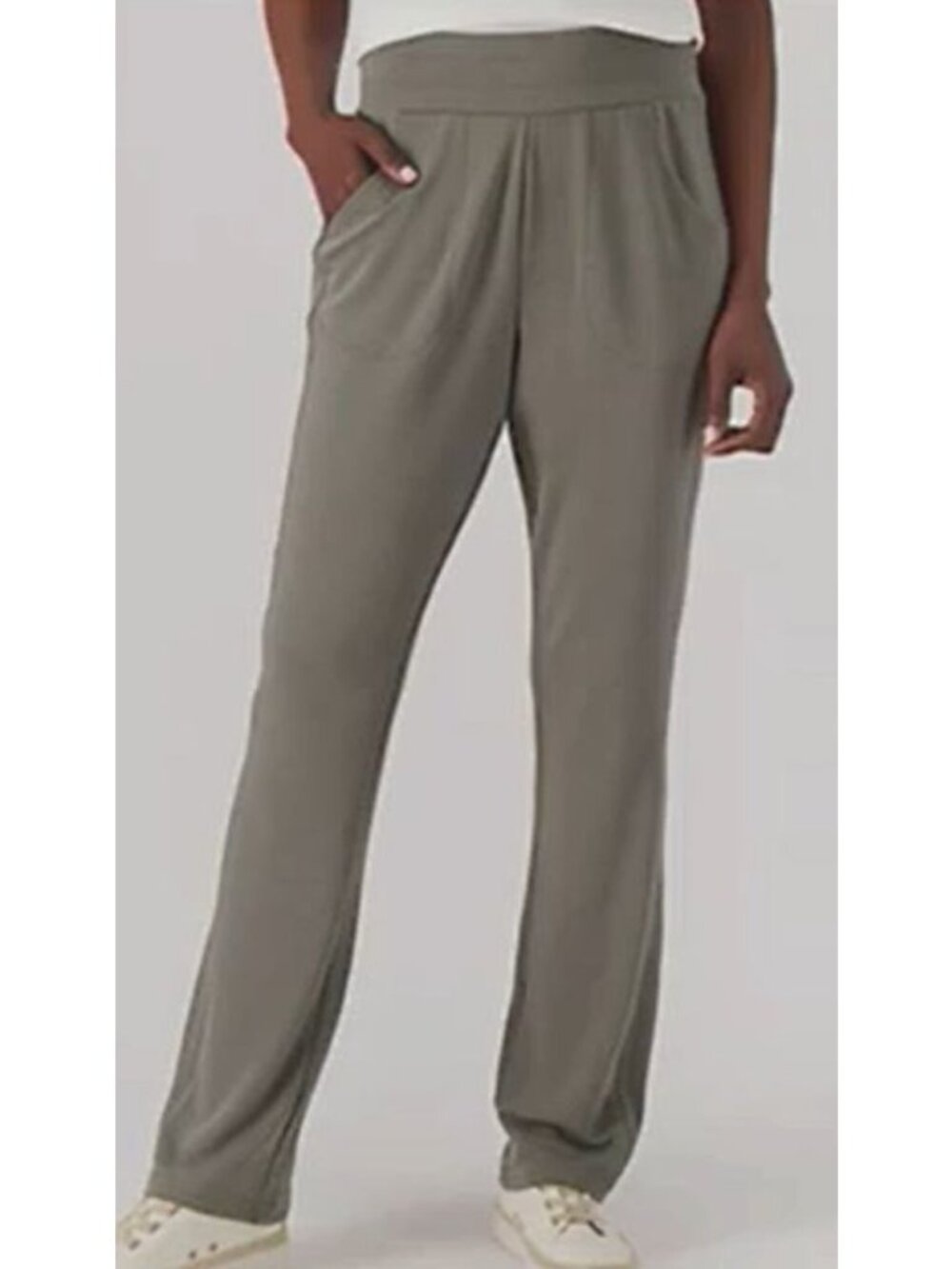 Belle by Kim Gravel Pants Size XXS Regular Luxe French Terry Dark Moss Green NEW